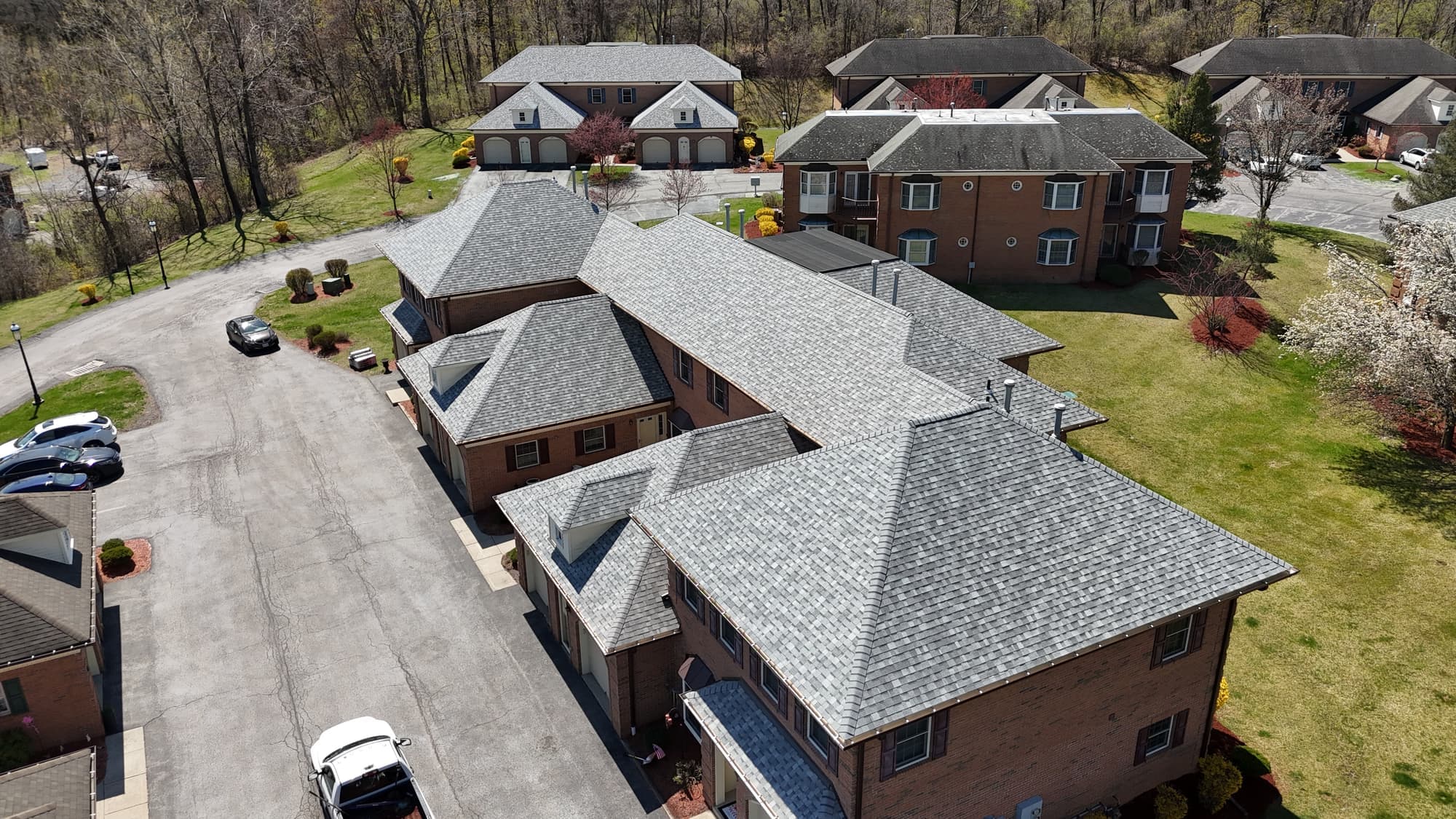 Townhome community roofing project in Newburgh, NY